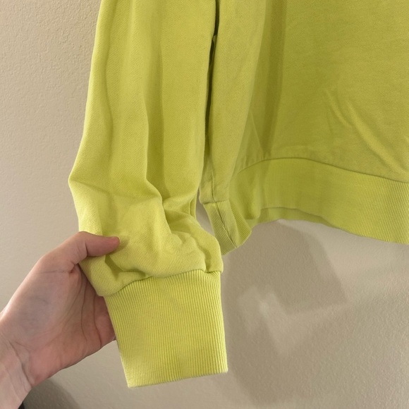 Pistola Kirsten Shoulder Pad Sweatshirt Citron Yellow Neon Women’s Sz Small Crew - Picture 7 of 13